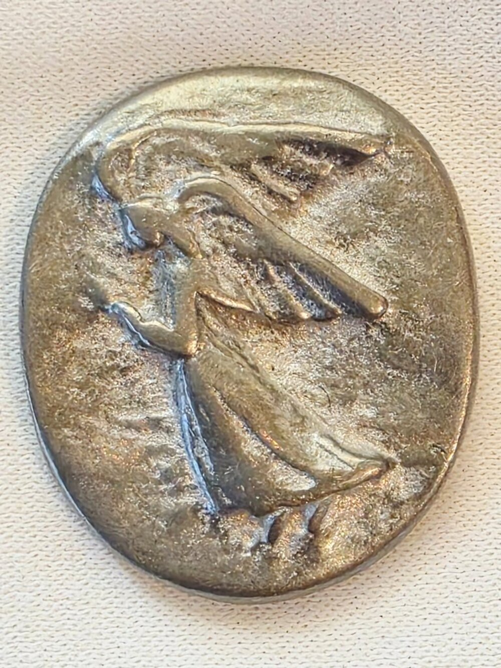 Vintage Pewter Guardian Angel Pocket Coin Token Protection Comfort Medal USA